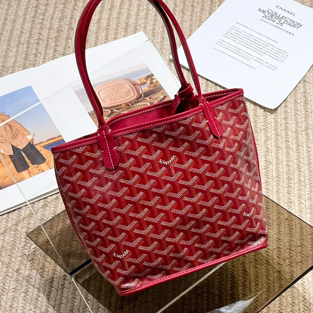 99新 Goyard 红色mini tote手提包