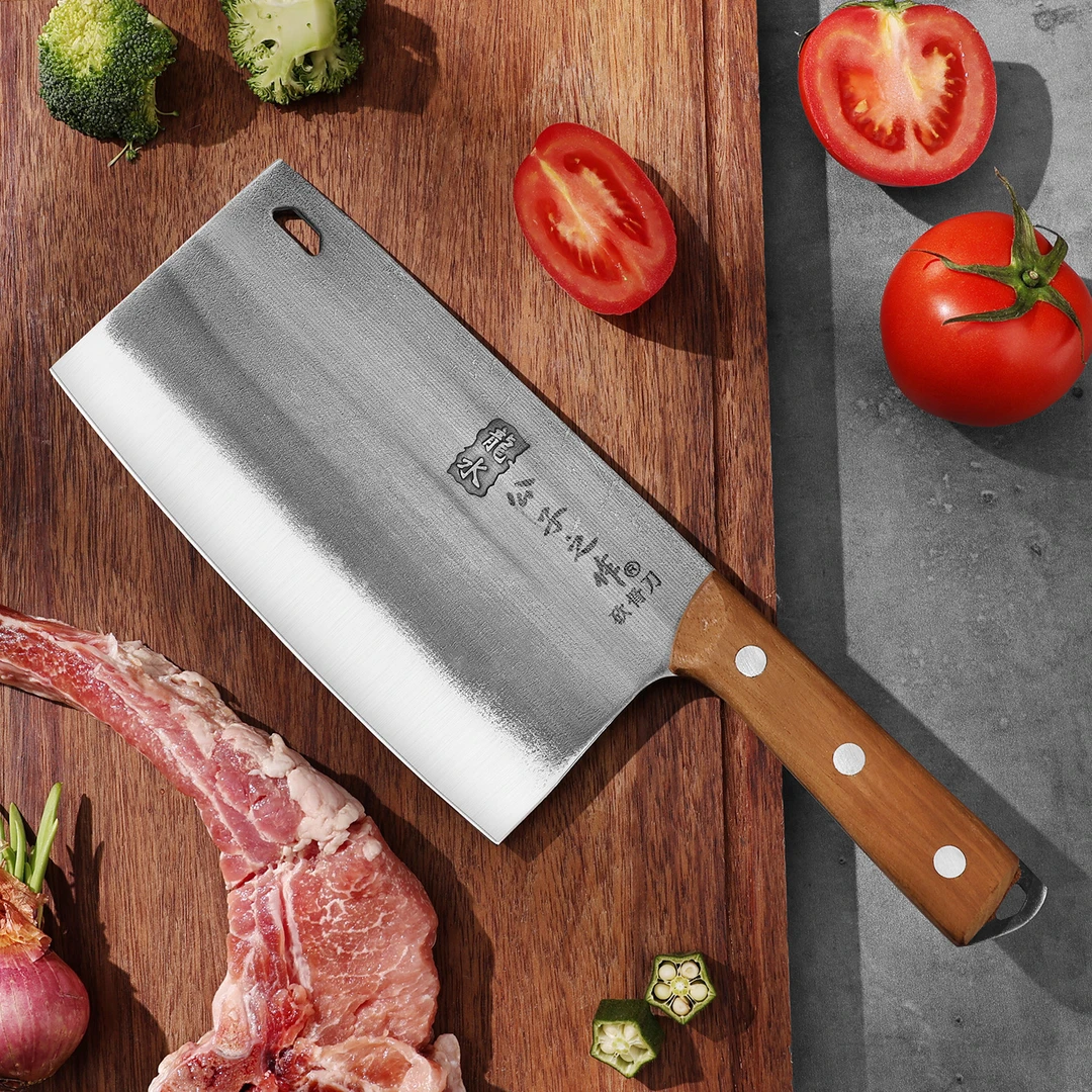 （可砍可切）锻打菜刀家用斩切两用刀锋利砍骨头专用加宽加厚厨房厨