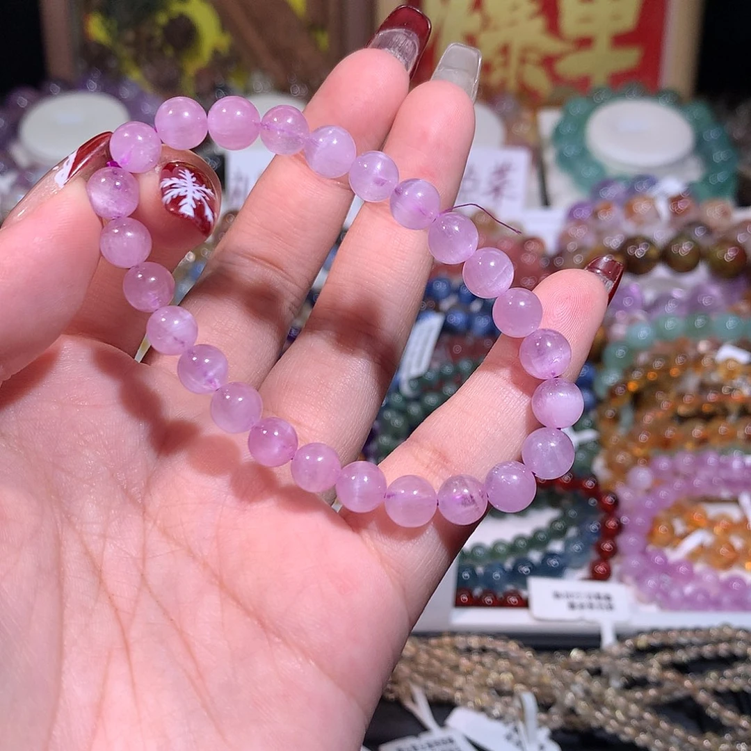 未镶嵌手链水晶高品拉丝猫眼紫锂辉7.2