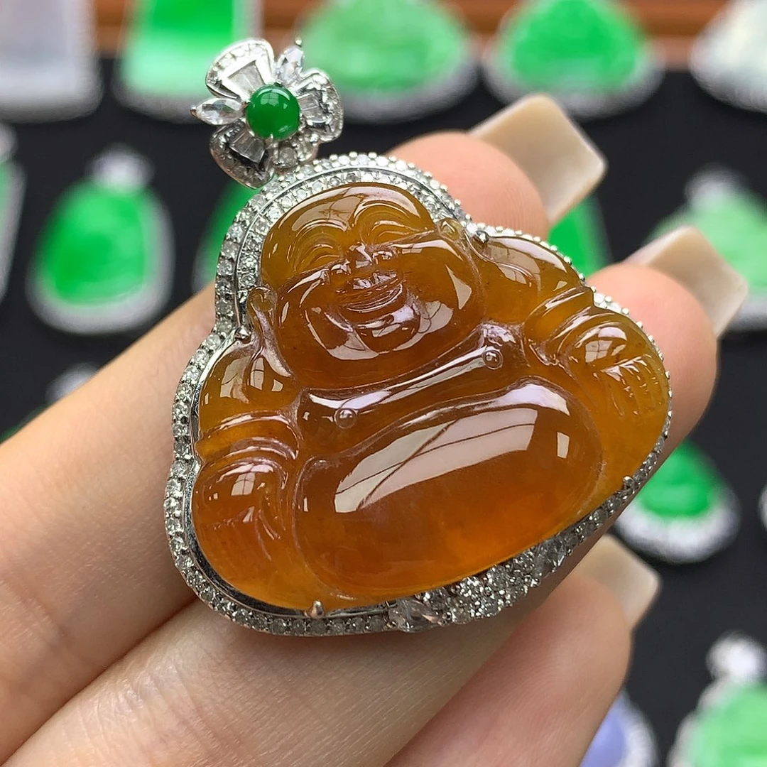 翡翠18K金镶嵌颈饰18k镶翡翠