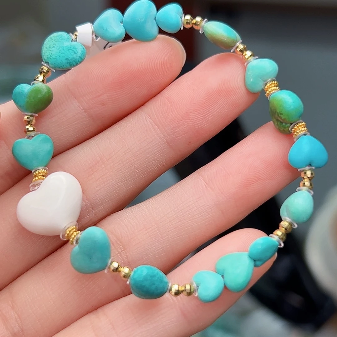 绿松石珠宝奇石18K金镶嵌