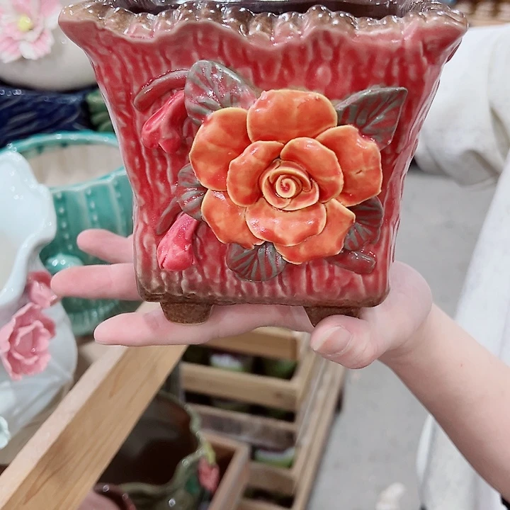 有孔，凑单福利满10元发货陶瓷多肉花盆！