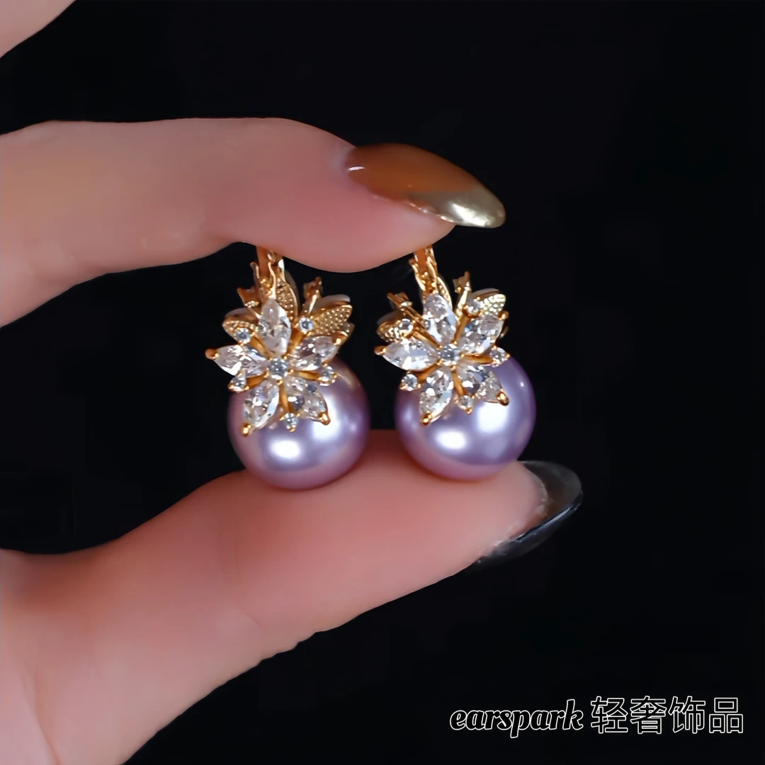 EarSpark 黄铜耳饰 【琉光花间】轻奢耳饰时尚耳钉