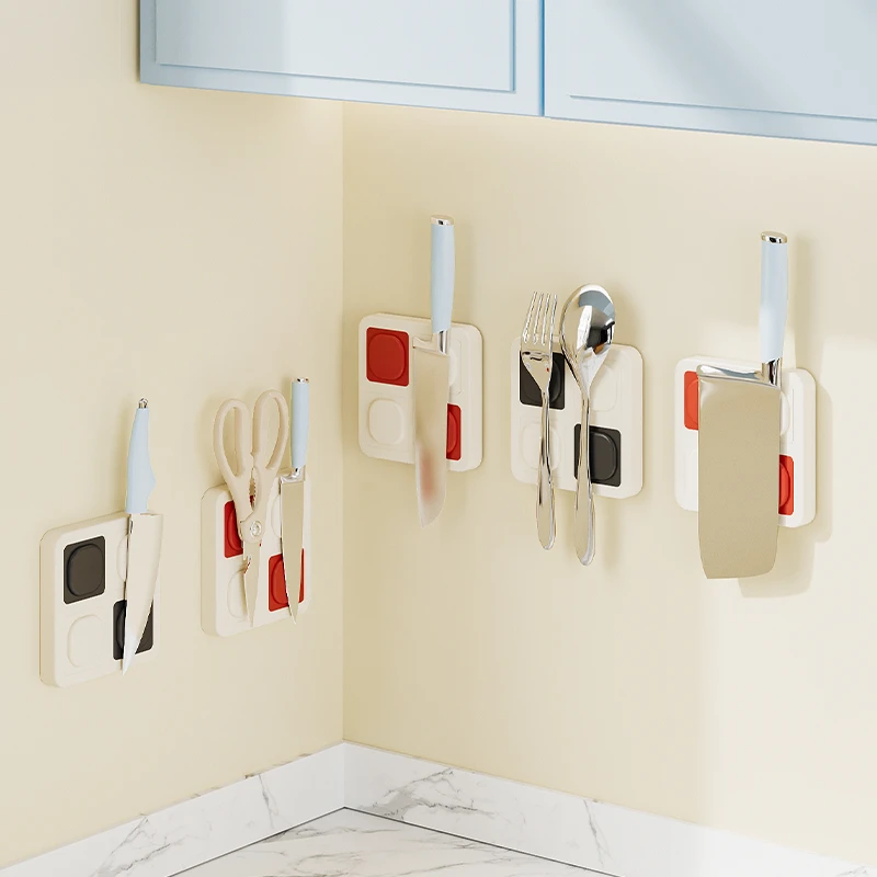 deHub壁挂式磁吸刀架刀具收纳免打孔磁性家用厨房剪刀菜刀收纳架