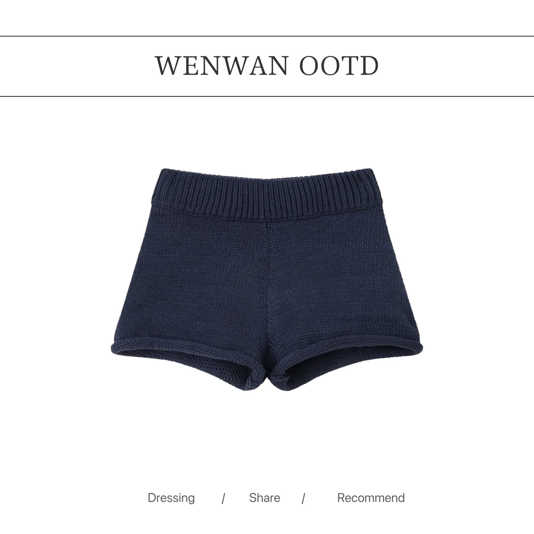 双十一狂欢价！【自制 狂销款～】蓝色休闲针织短裤