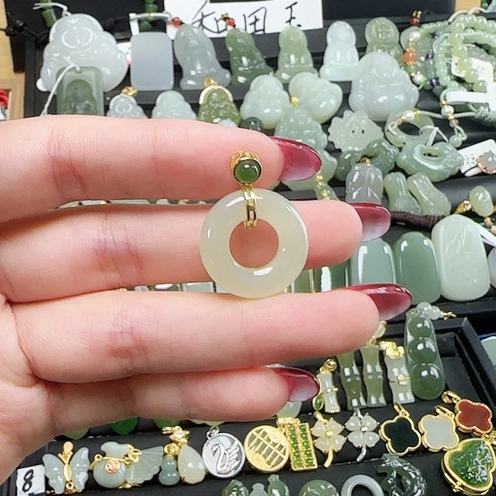 和田玉银S925镶嵌颈饰