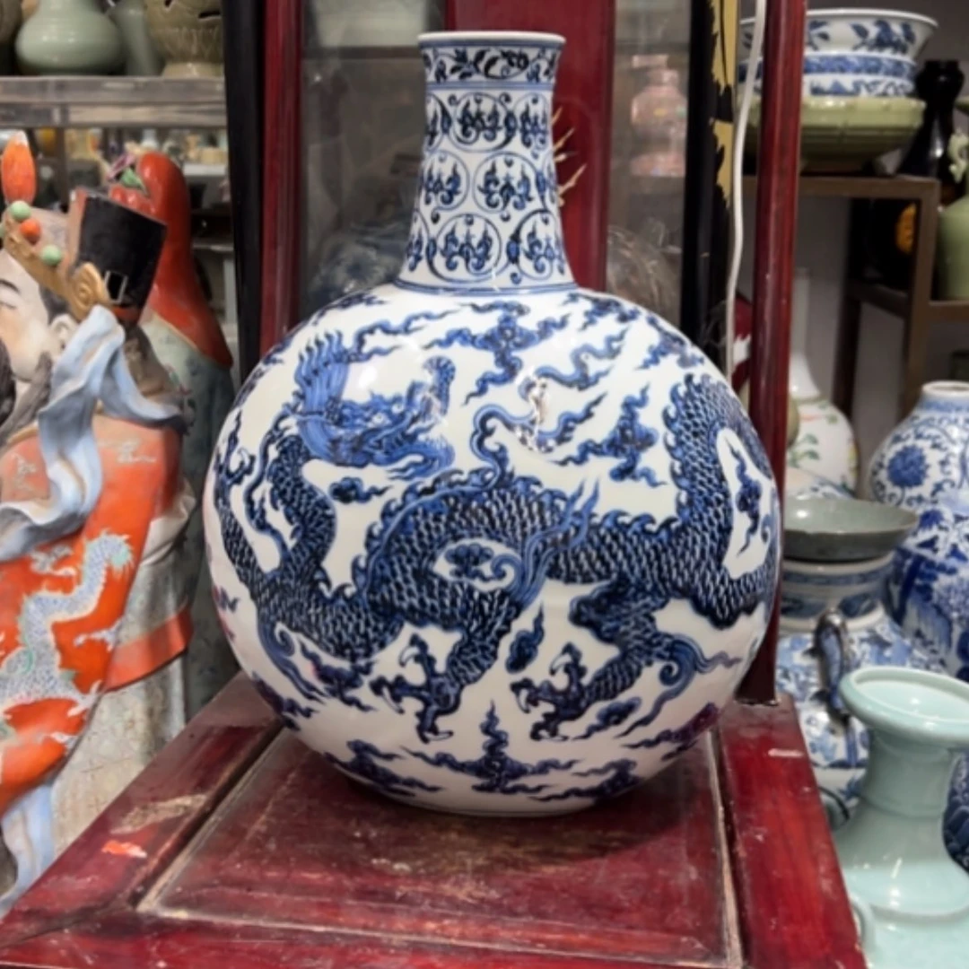 【闪购商品】青花扁瓶龙纹的好