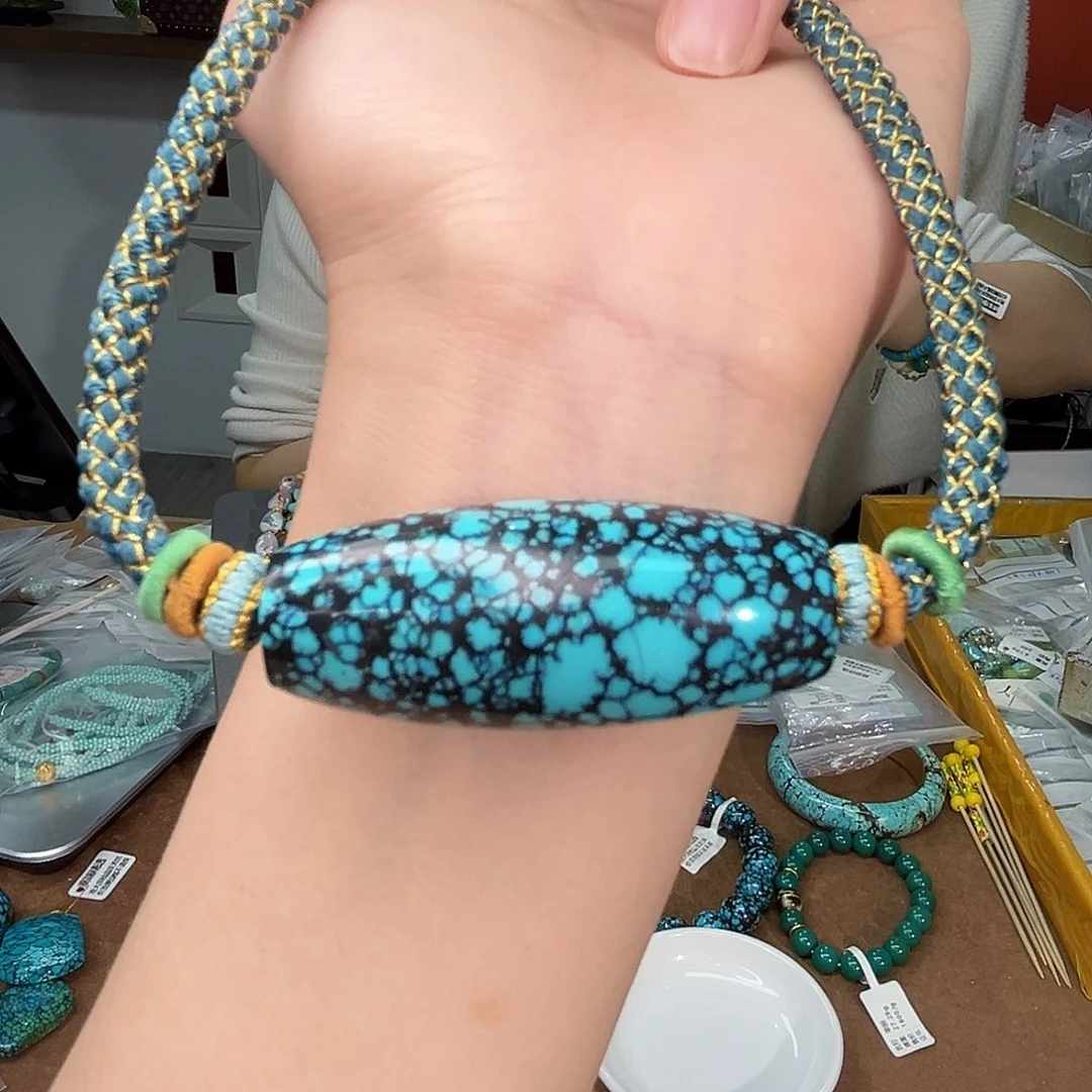 绿松石珠宝奇石未镶嵌深*@