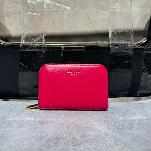 95新 YSL/圣罗兰 复燃精选/玫粉色卡包