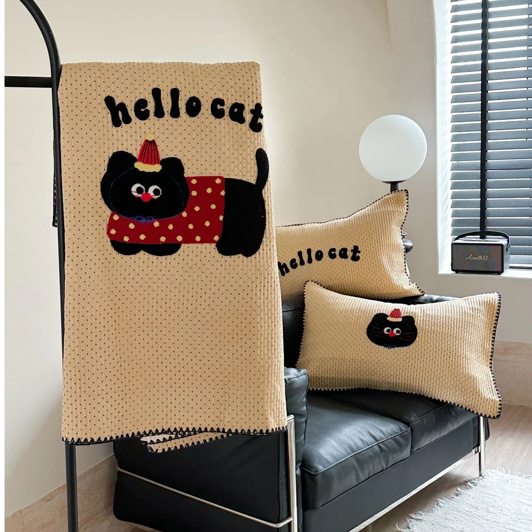 胖家居【hello】纯棉全棉棉纱透气床盖套件单被套塌塌米加厚床单