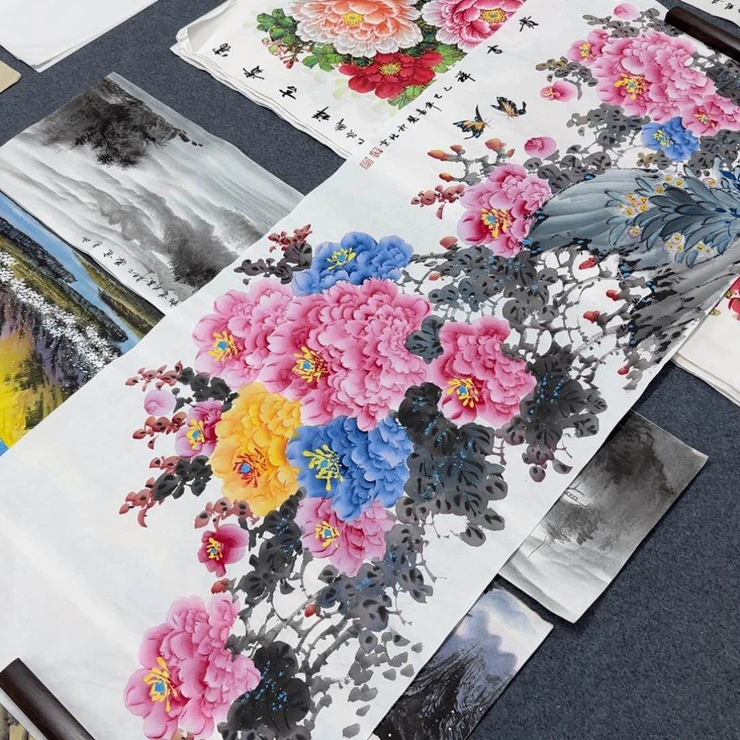 国画W***?尺寸70X180手绘作品