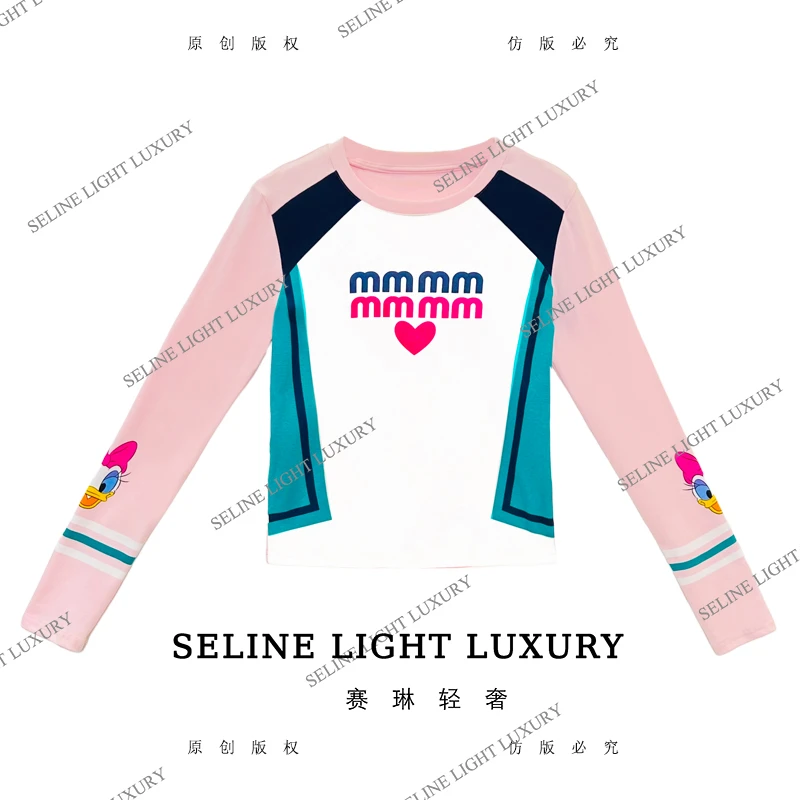 【25Q-696】七 2025 SELINE 新款时尚轻奢气质长袖T恤