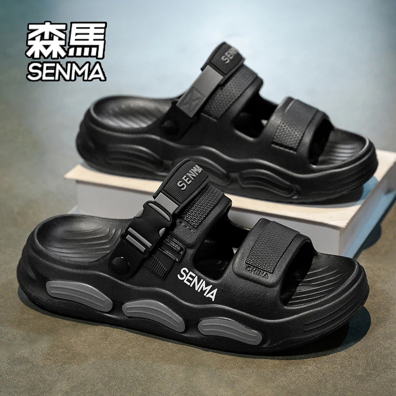 SENMA/森马凉鞋男款夏季外穿防滑踩屎感厚底户外穿两用运动沙滩鞋