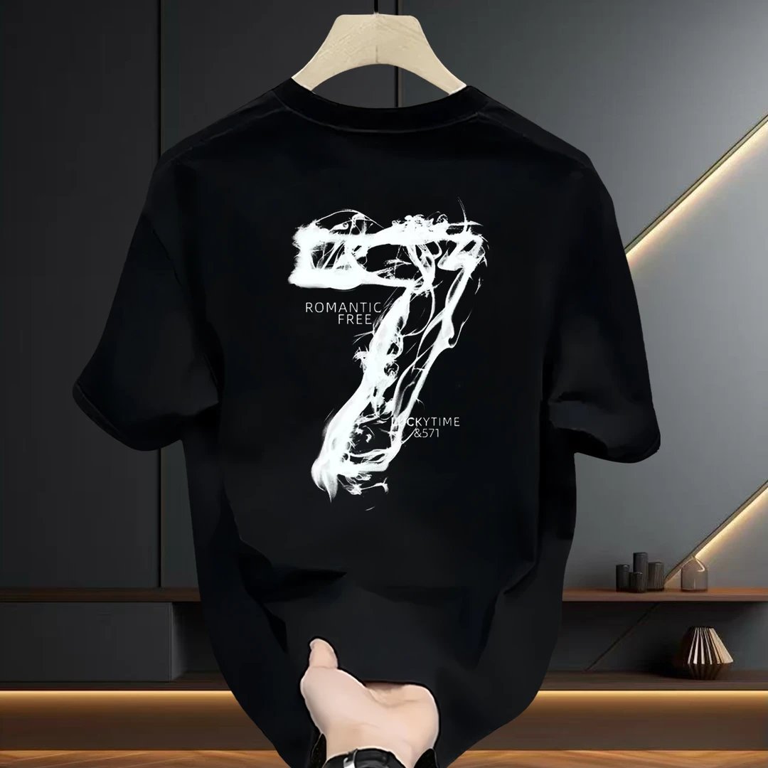 夏季港风个性小众宽松百搭男女情侣圆领纯棉短袖T恤潮流复古印花