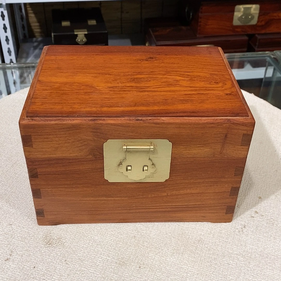 大果紫檀（缅甸花梨）独板首饰盒20/15/13