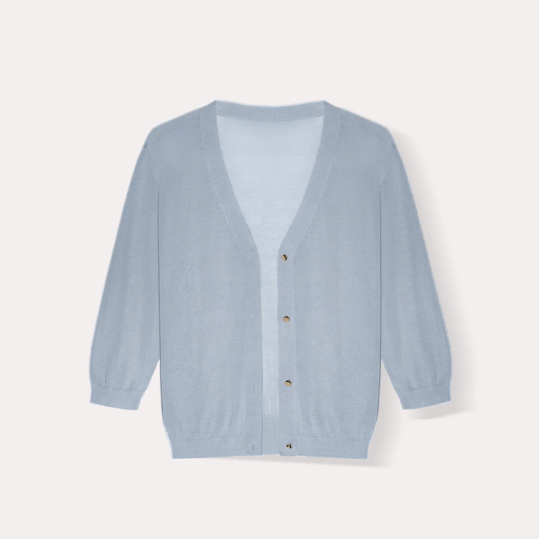 正品【桑蚕丝+天丝】小外搭夏季新款开衫显瘦百搭时尚薄款针织