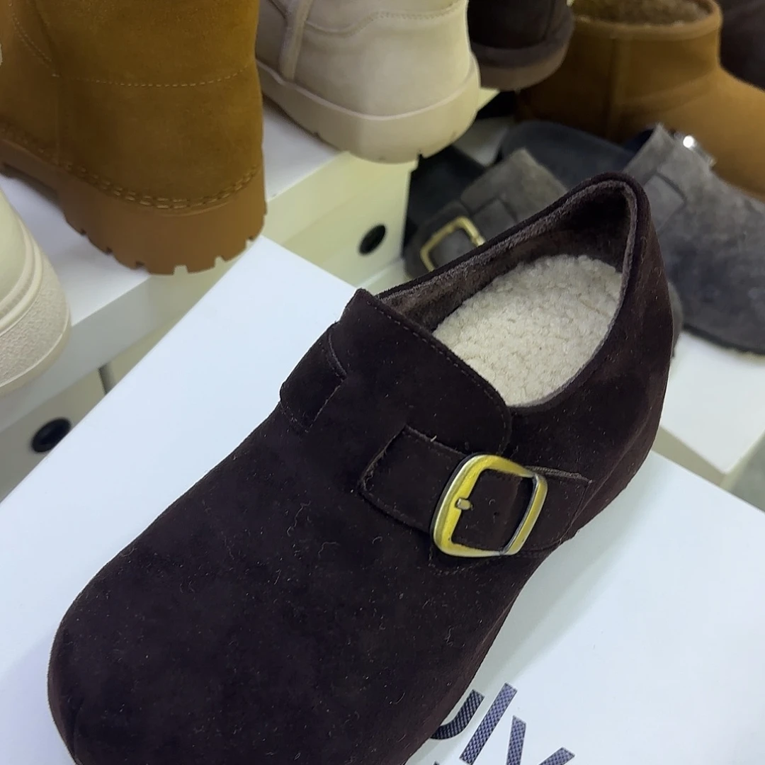 36码咖色厚底勃肯加棉