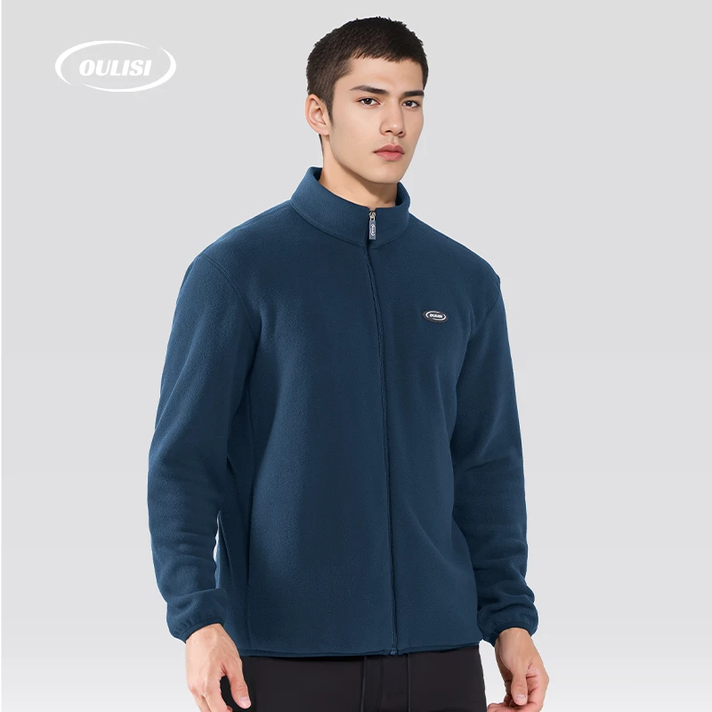 常规款立领摇粒绒外套休闲保暖夹克纯色上衣秋冬保暖户外运动12