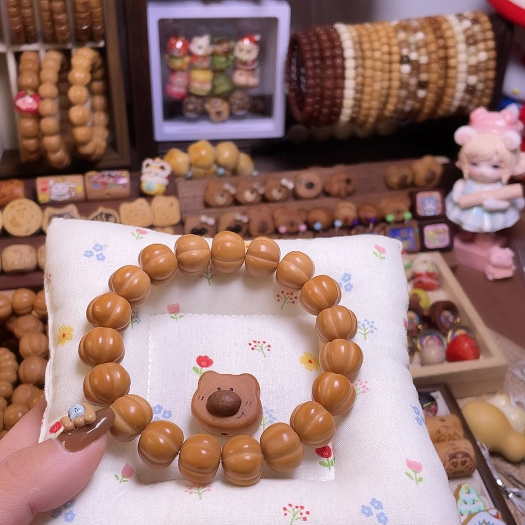 猴头核桃吊坠猴头南瓜加咖啡豆熊头