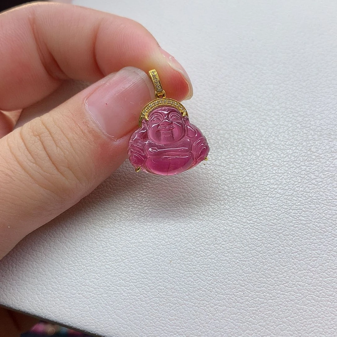 18K金镶嵌吊坠(不含链)碧玺吊坠