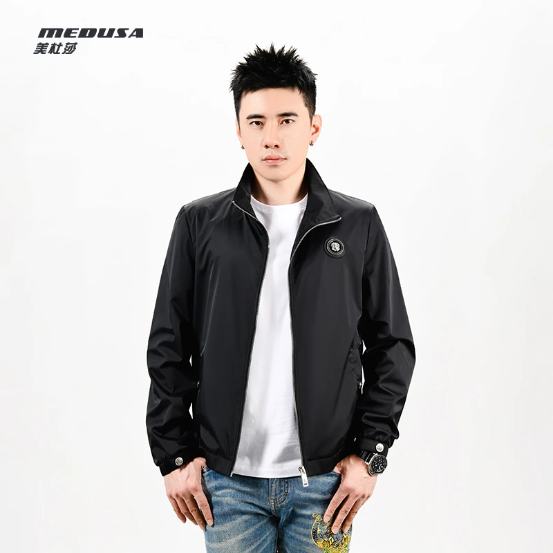 MeduSa/美杜莎新款春秋夹克男士潮流时尚商务休闲百搭外套男2428