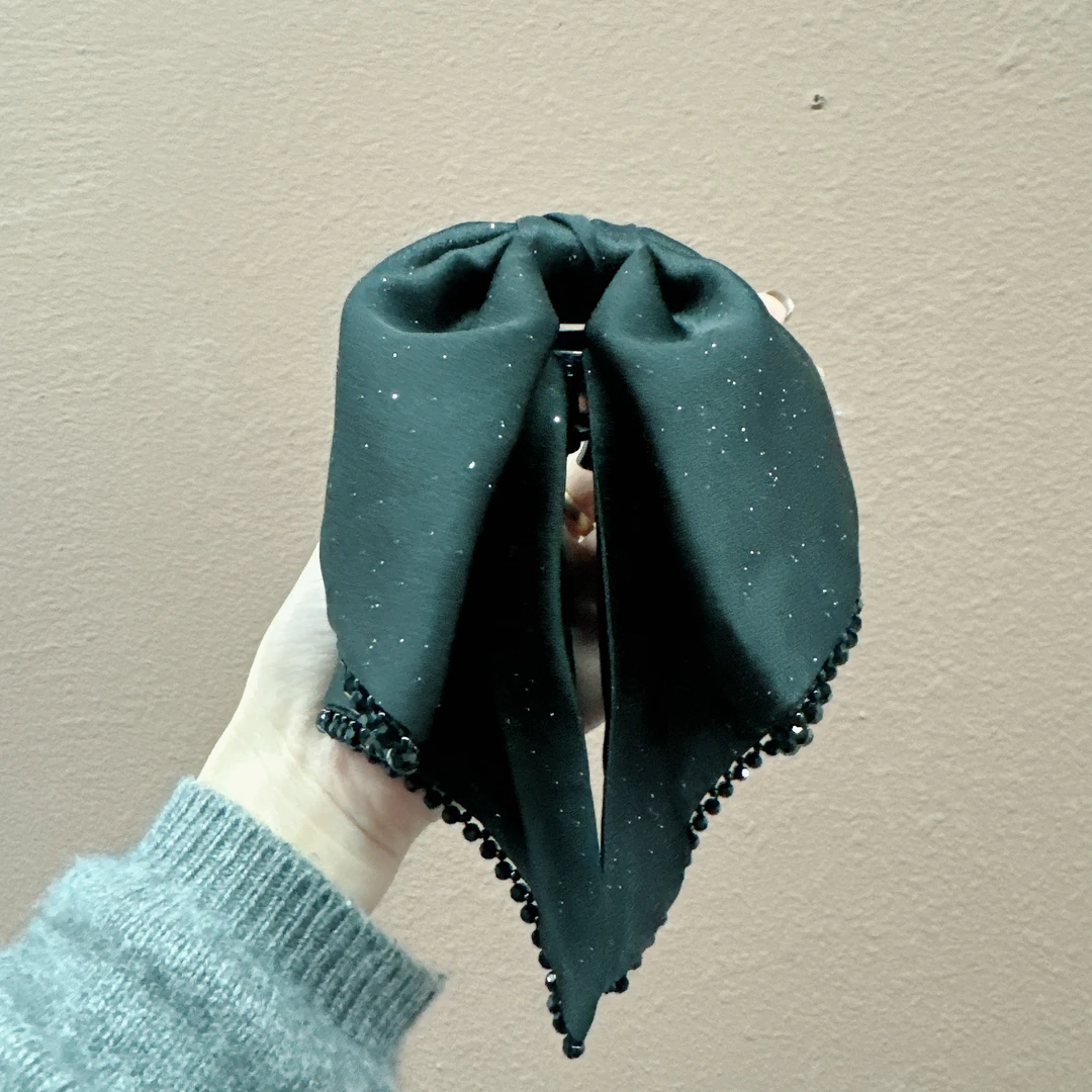 水晶款缎面马尾抓夹时尚百搭