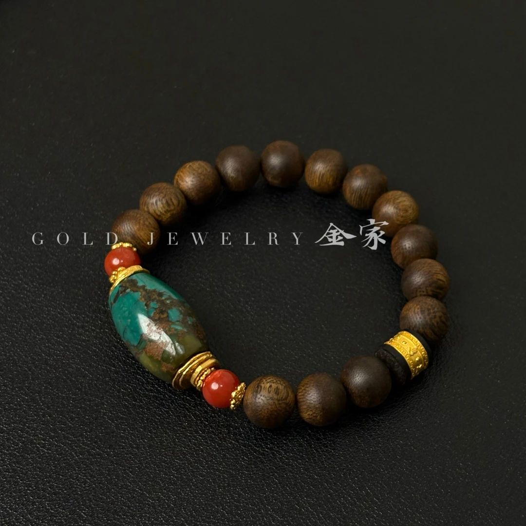 【金家·美珑系列】寄松 设计款孤品手串 黄金足金