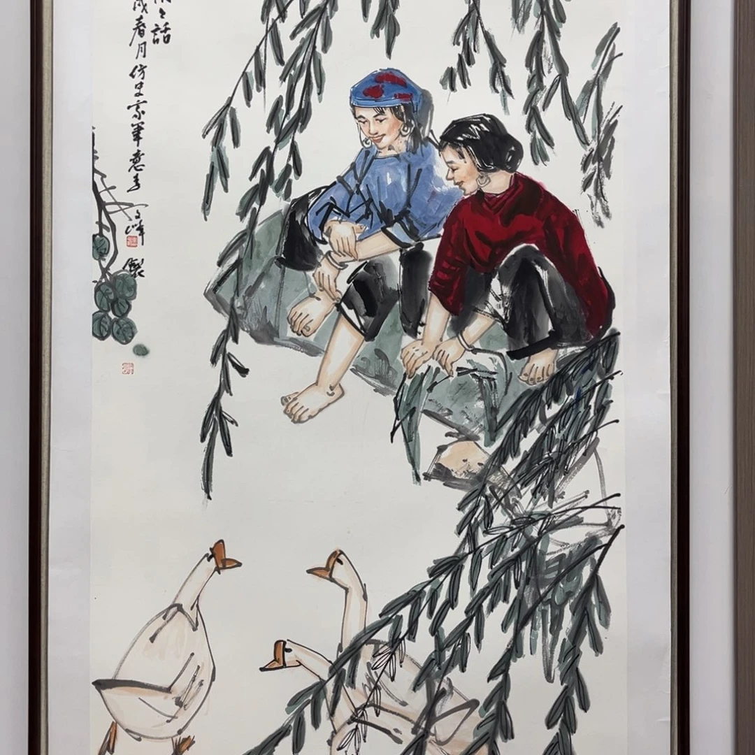 国画艺术家真人手绘