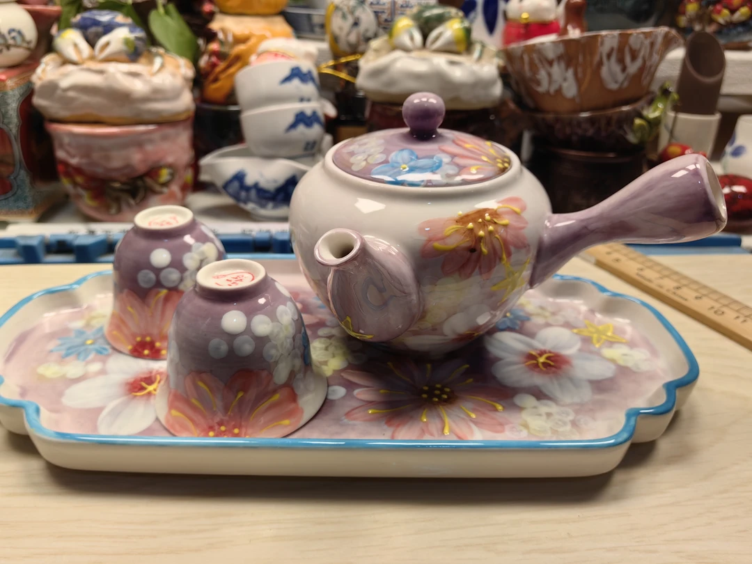 一壶两杯濑户烧陶瓷工艺手拉胚茶壶套装茶壶茶杯盘礼品工艺品