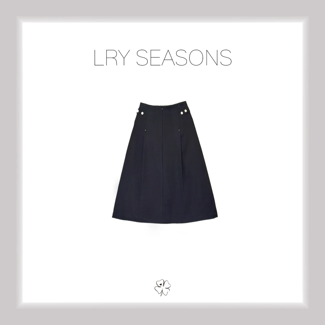 LRY SEASONS |黑色西装半身裙显瘦遮跨a字长裙 25488