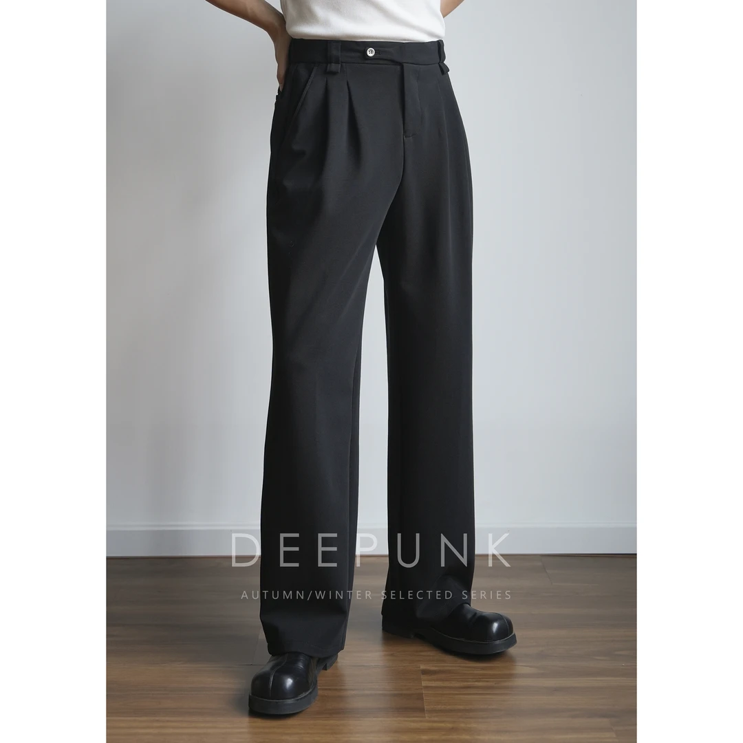 DEEPUNK 软弹高垂空气层棉那不勒斯宽松卫裤长裤直筒休闲裤男8529