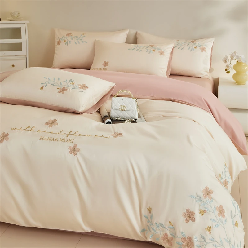 富安娜春夏季2025新款四件套亲肤舒适时尚床品套件百搭高级感床品