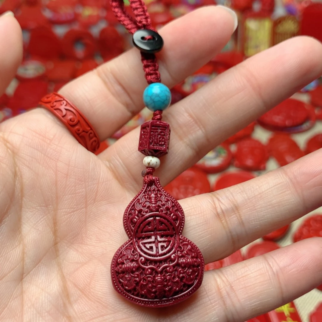 天然辰砂工艺品朱砂钥匙扣