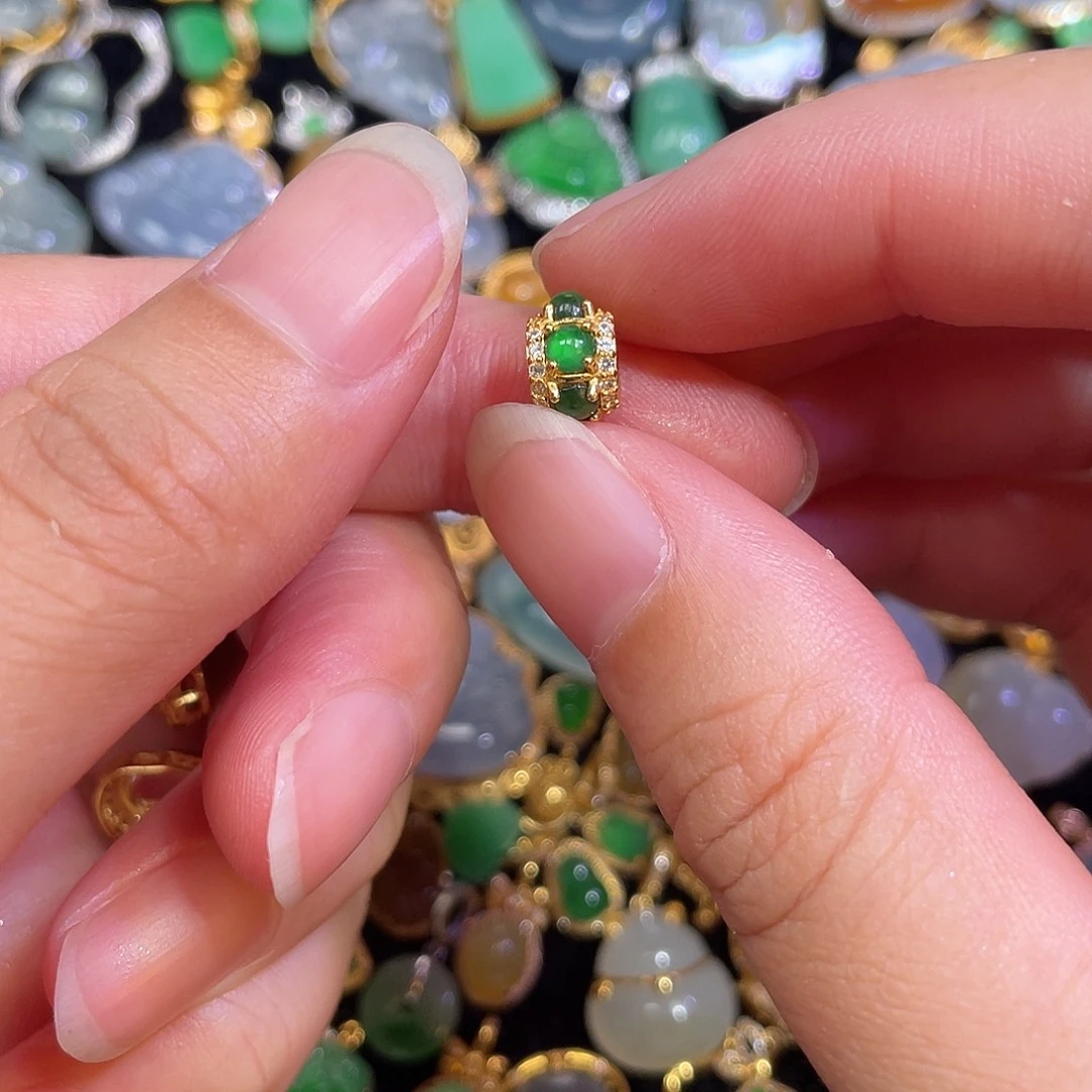 翡翠银S925镶嵌颈饰天然翡翠a货