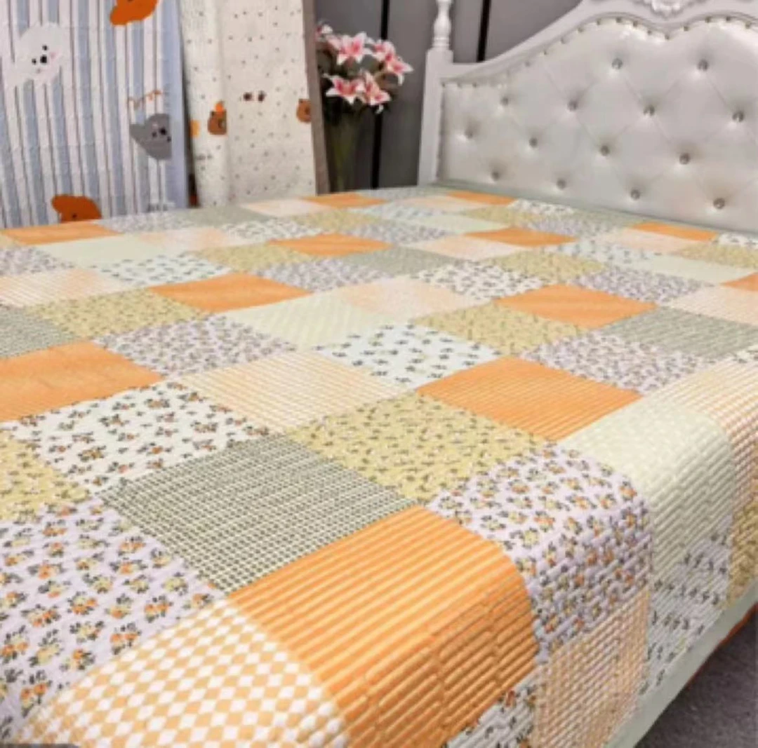 【微瑕】百图水洗棉绗缝双人床盖2*2.3m