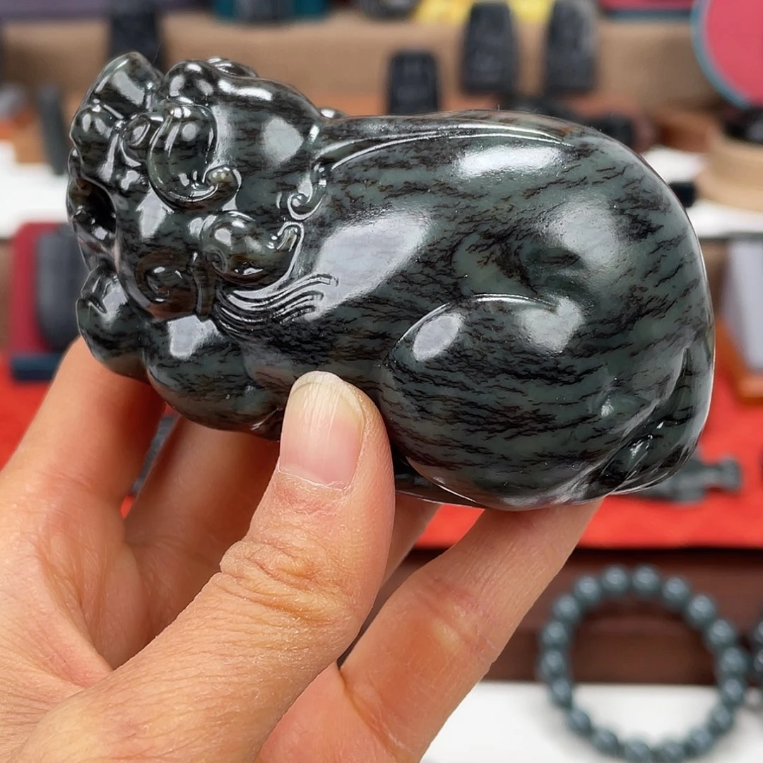 不***悔和田玉未镶嵌把件沙枣青特色料