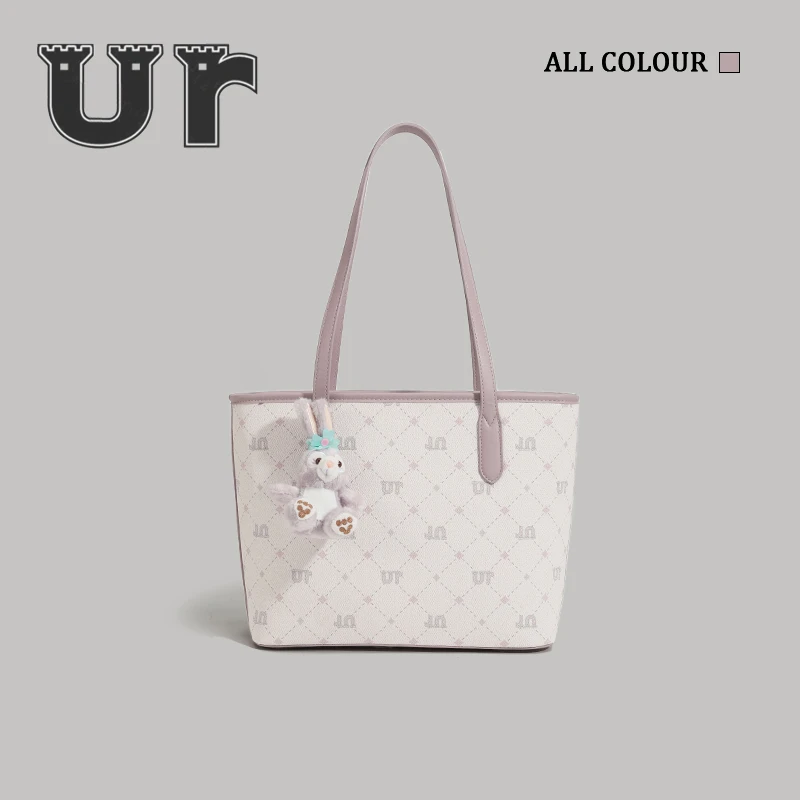 UR女大学生大容量上课通勤包包女2025春季新款印花百搭单肩腋下包
