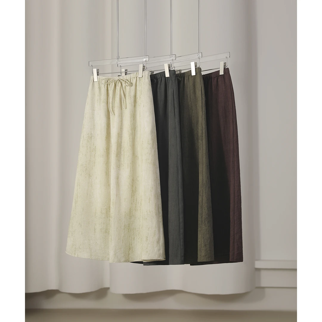 【九月木兮】斑斓时光 透气质朴松紧腰藏肉半身裙S81698QZEML