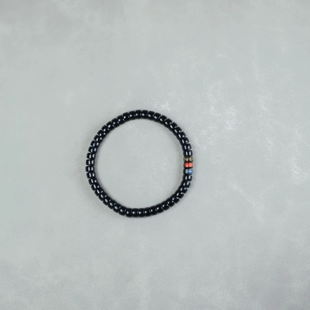 【玉道出品】6mm黑青药片手串 藏物系列