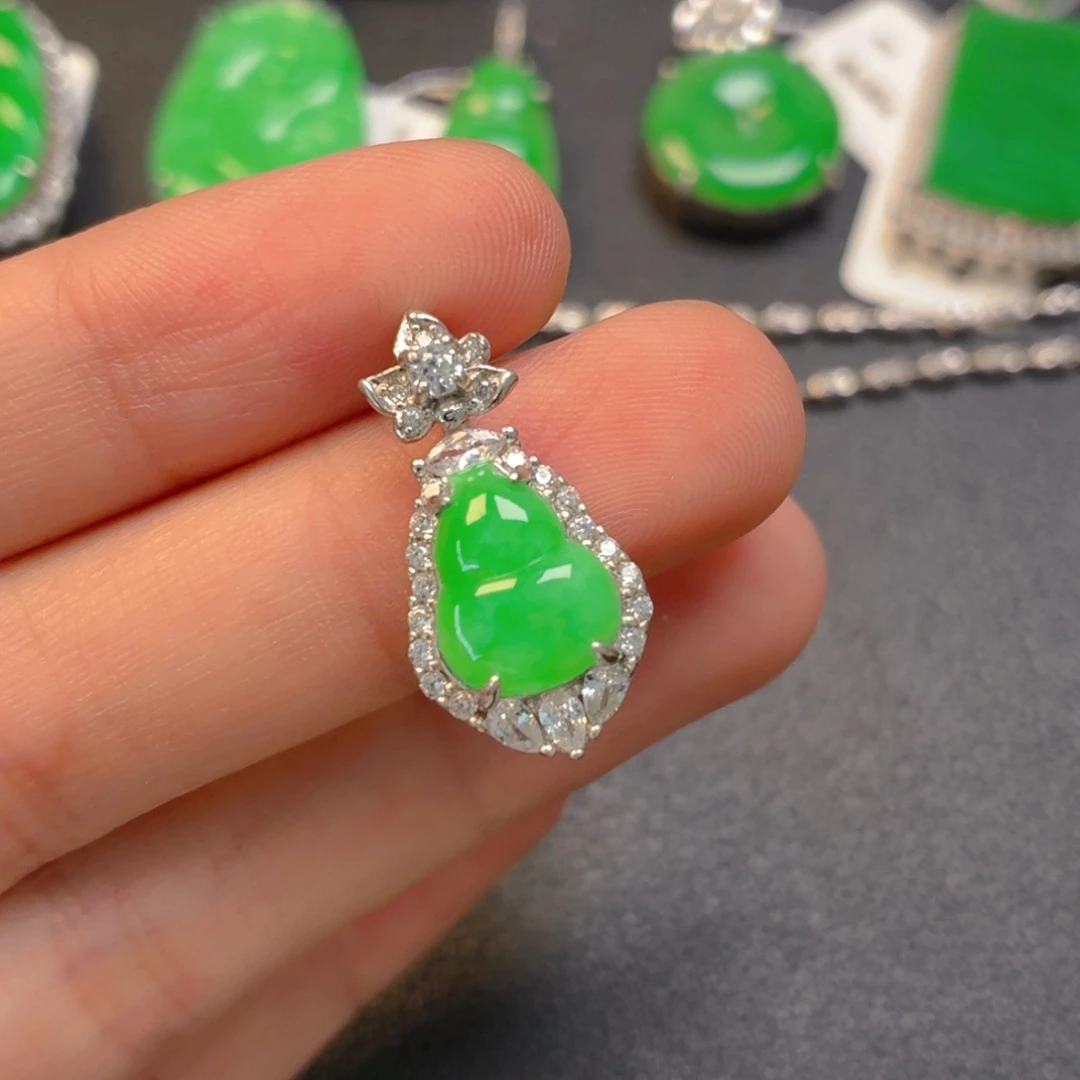 翡翠银S925镶嵌颈饰