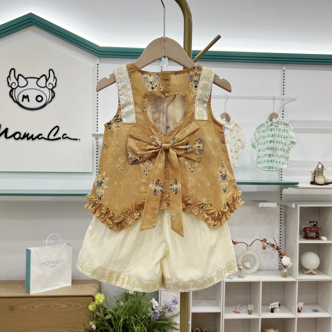 MOMOCO女童夏季新款儿童时尚洋气时尚舒适印花两件套77630580200