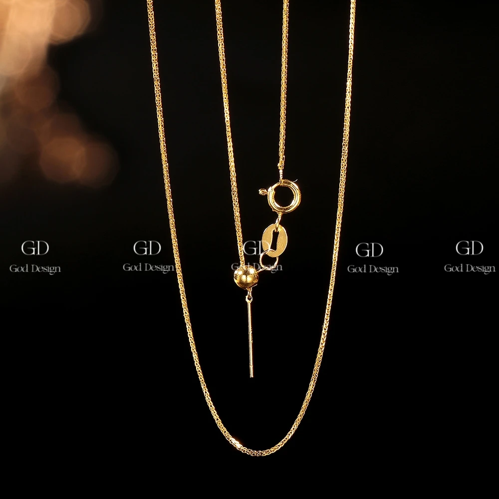 【小洁专属】通体18k金经典肖邦针式项链45cm 时尚气质百搭五金女孩