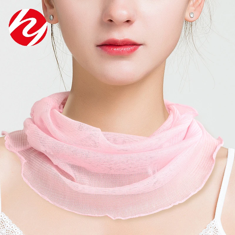 【宸宝】春夏纯色真丝网眼套头围脖桑蚕丝针织假领子防晒脖套小丝巾