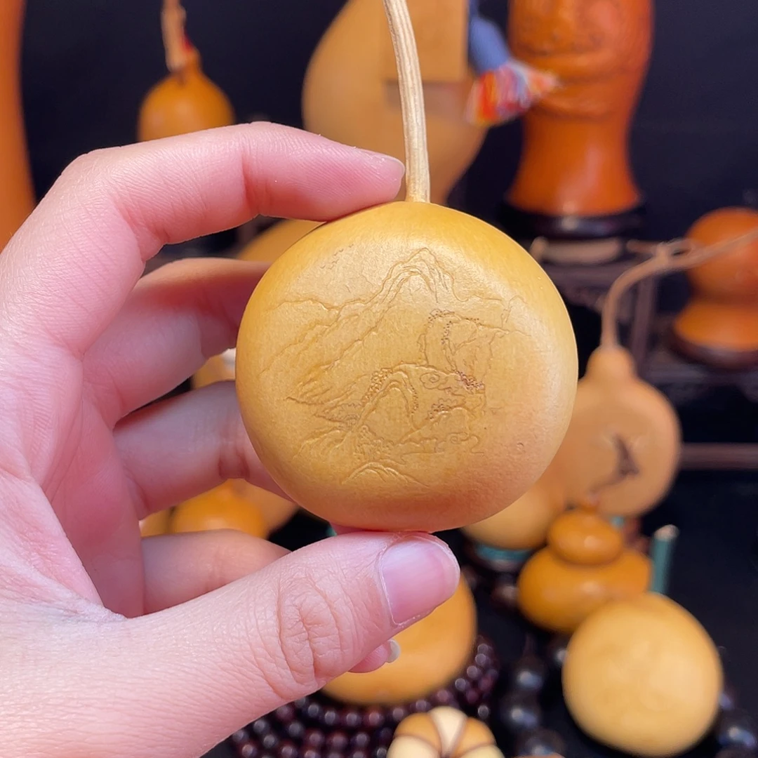 山水画押花葫芦葫芦