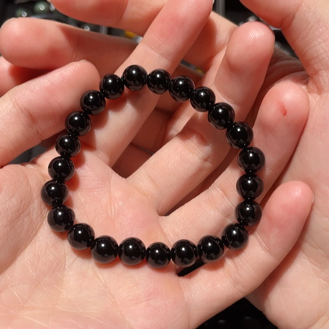 知***鱼黑曜岩未镶嵌手链