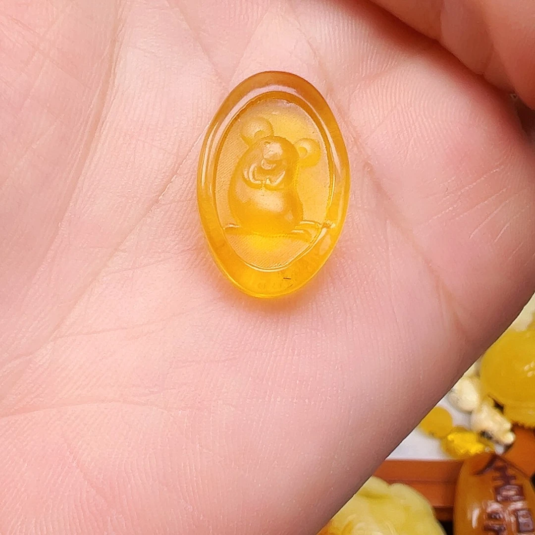 裸石琥珀未镶嵌蜜蜡手机链挂坠