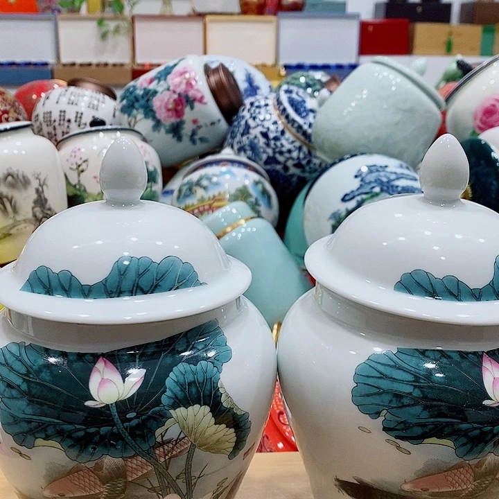 琉璃手工艺品储存罐茶叶罐