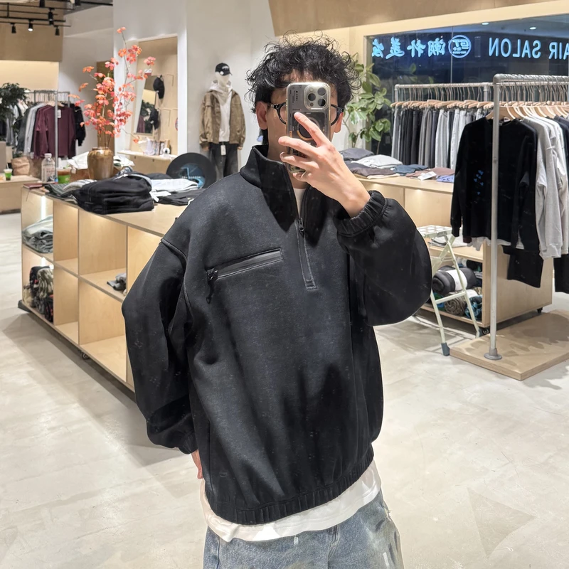 拉链卫衣男士套头男装长袖立领套头款秋季休闲时尚 LF25306