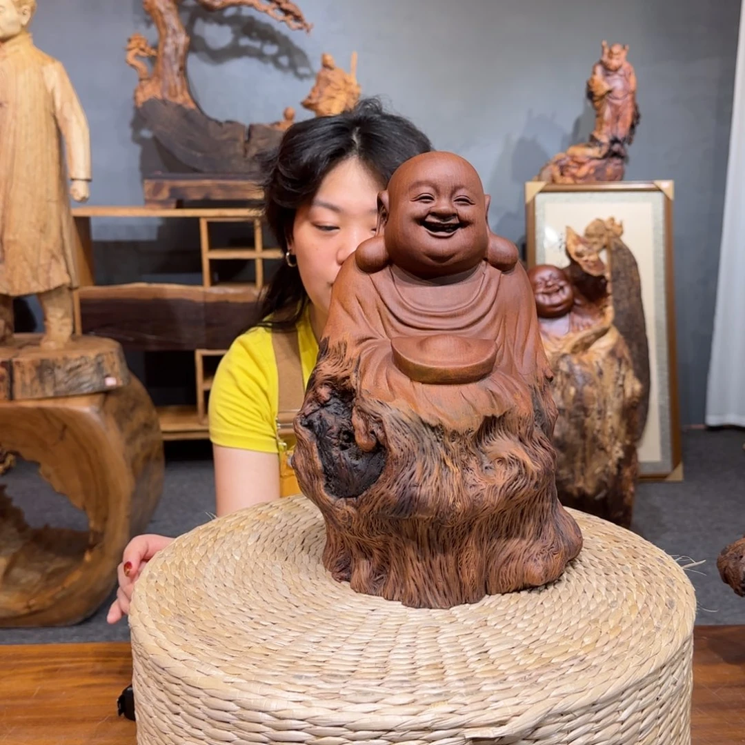 木娑罗木弥勒佛摆件