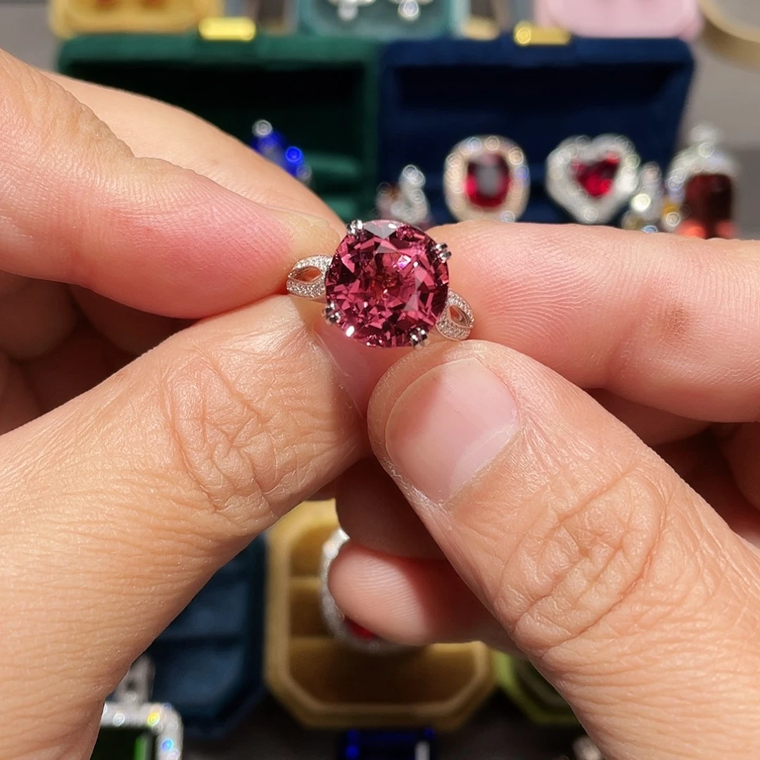 碧玺戒指18K金镶嵌8.48ct